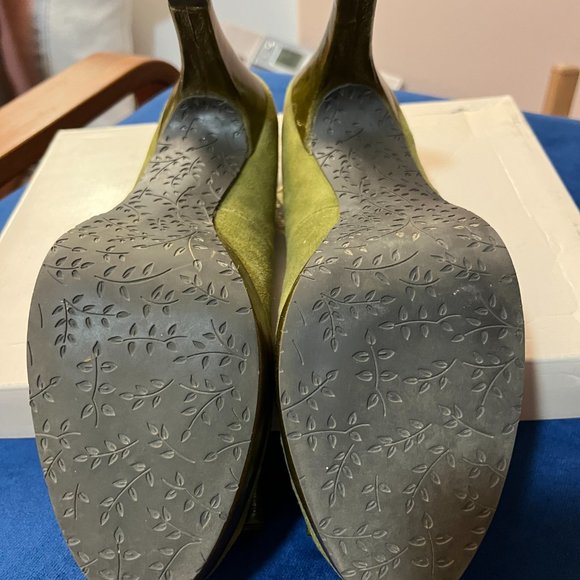 Anthropologie Miss Albright 'Nature' Curl Stacked Heel, Green, sz 8.5 - Picture 4 of 4